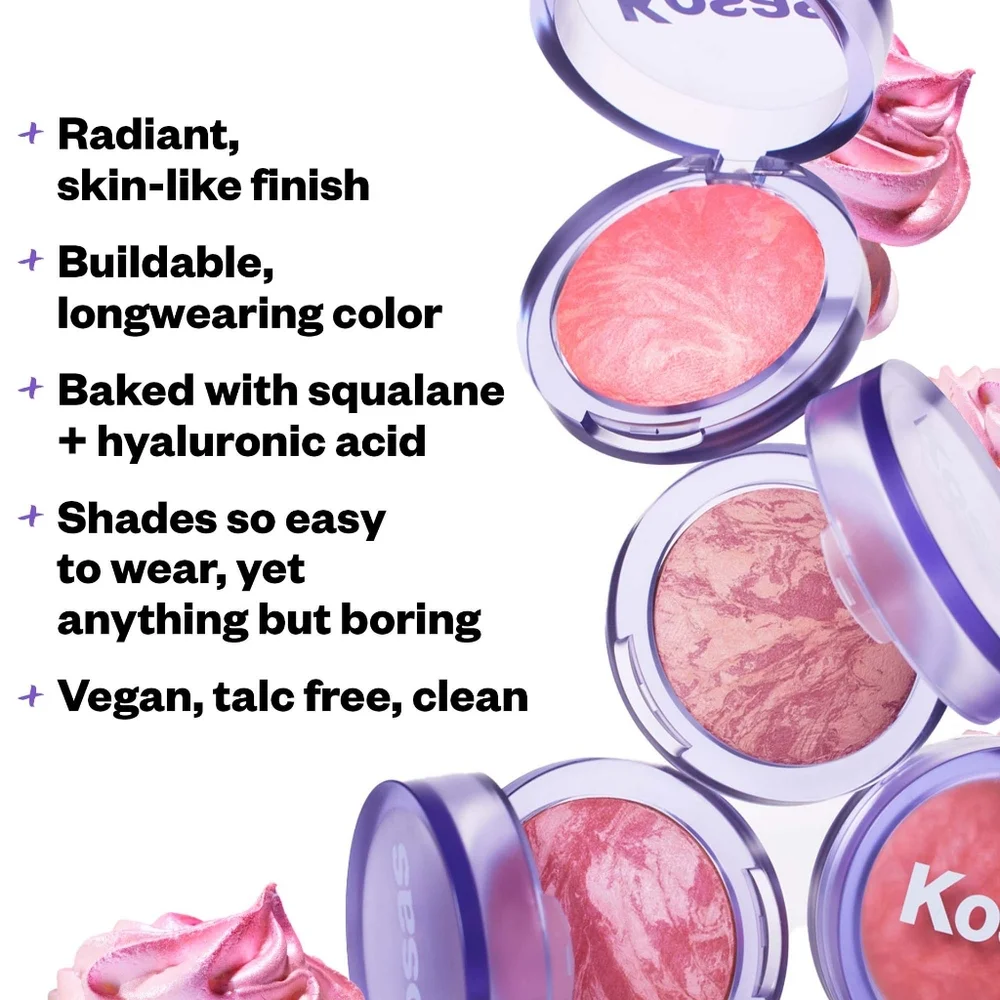 Kosas Brightening Blush & Illuminator In Butterflies (Cool Baby Pink)